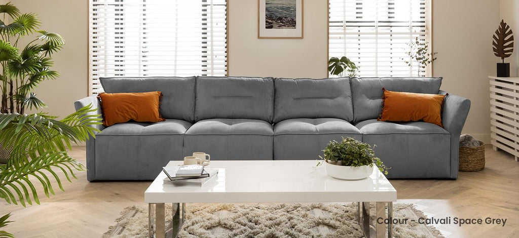 Quatropi 6 Seater Modular Sofa - Straight, Salsa 420x97cm