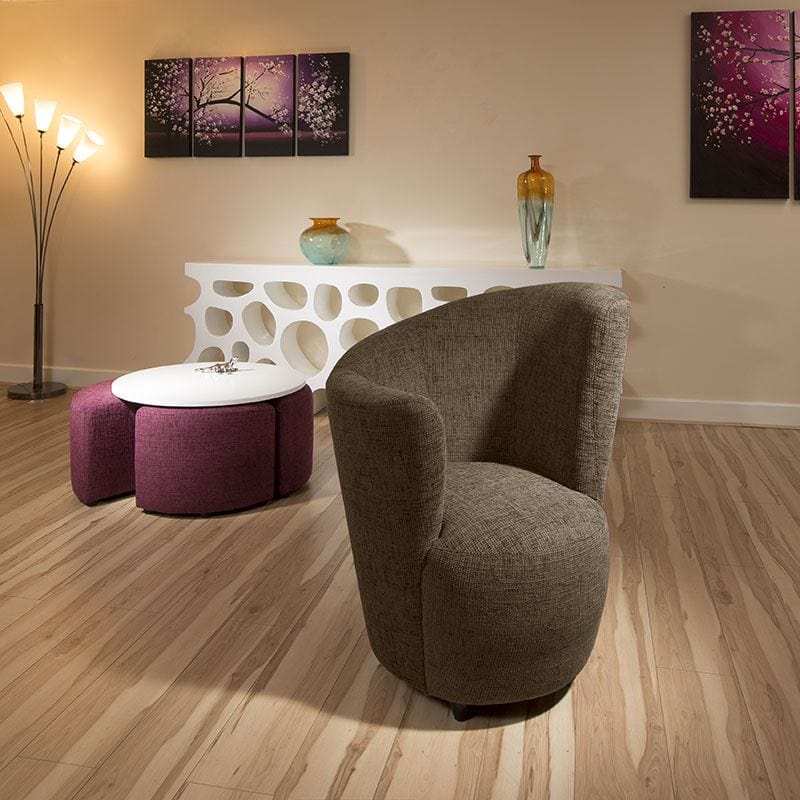 Modern Large Curved Brown Fabric Armchair / Armchairs/Tub Chair/Chairs