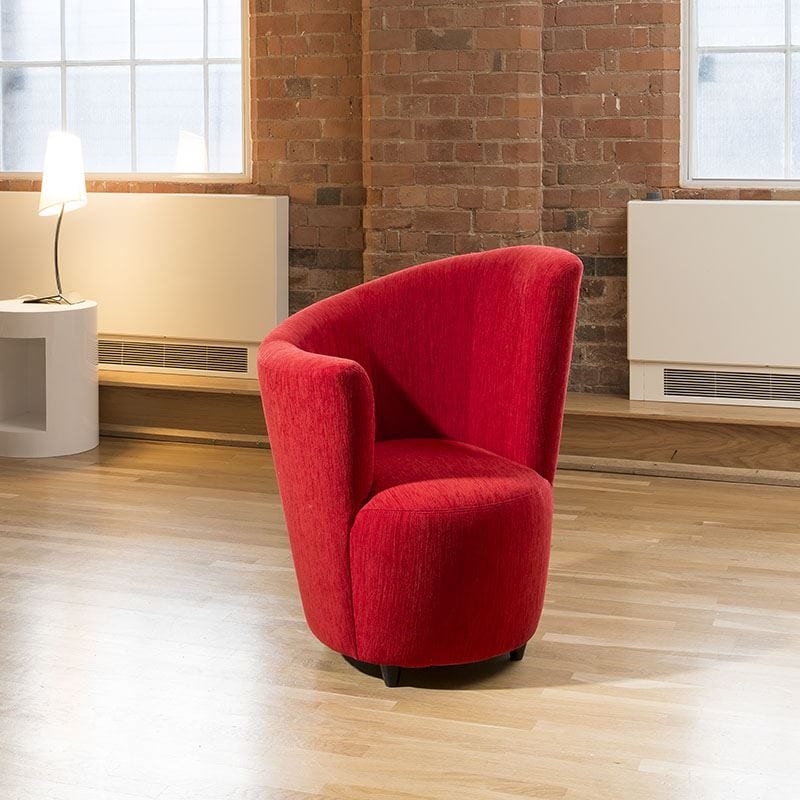 Modern Large Curved Red Fabric Armchair / Armchairs / Tub Chair/Chairs