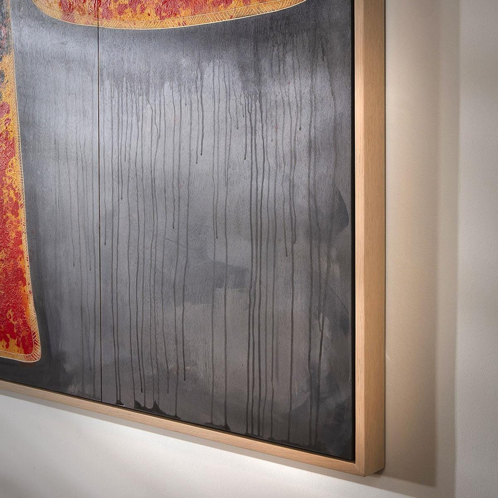 Large Framed Wall Artwork Red & Grey 200x150cm