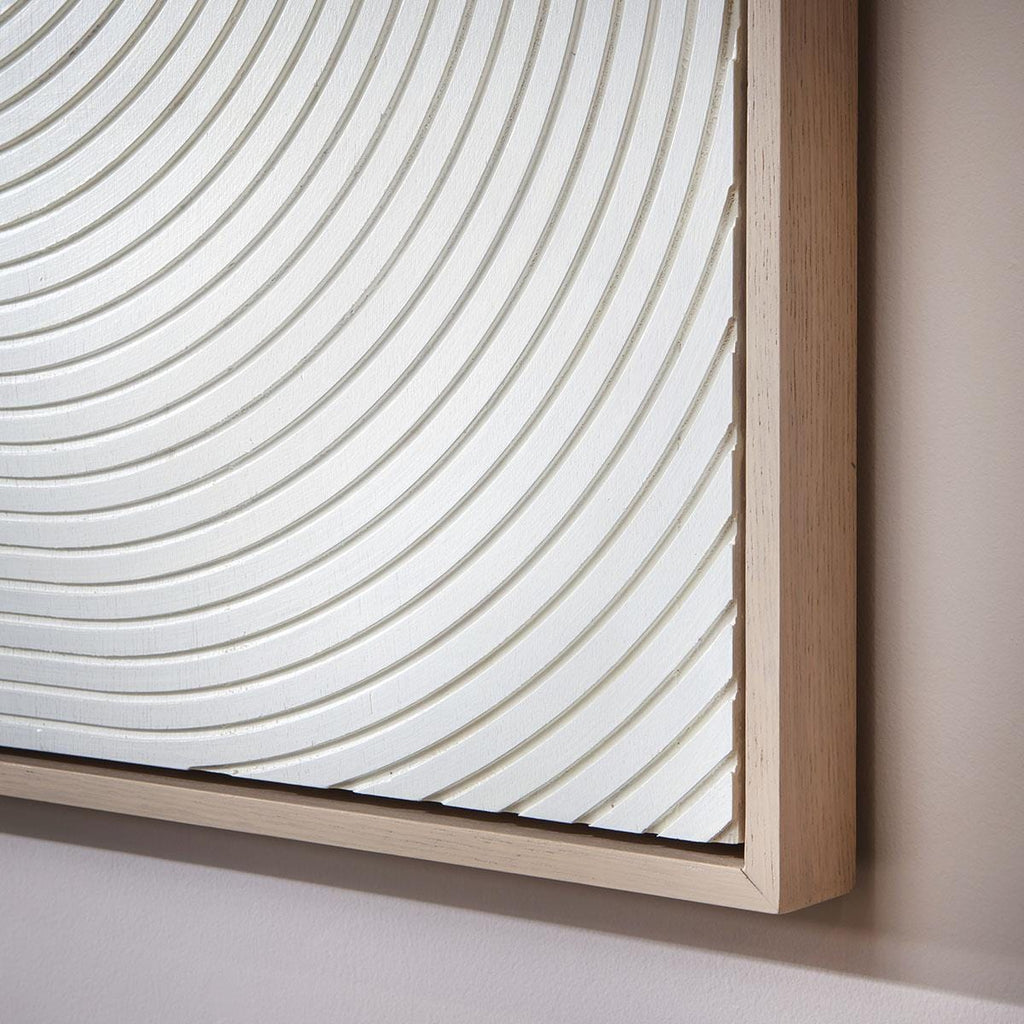 Large Hand-Carved Framed Wall Artwork White 120x130cm