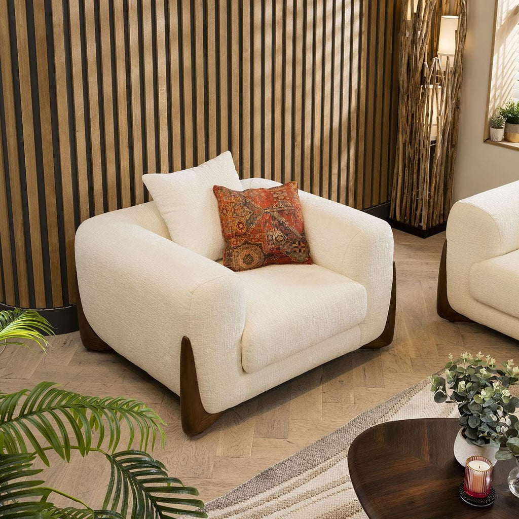 Millie Oversized Armchair Cream Chenille