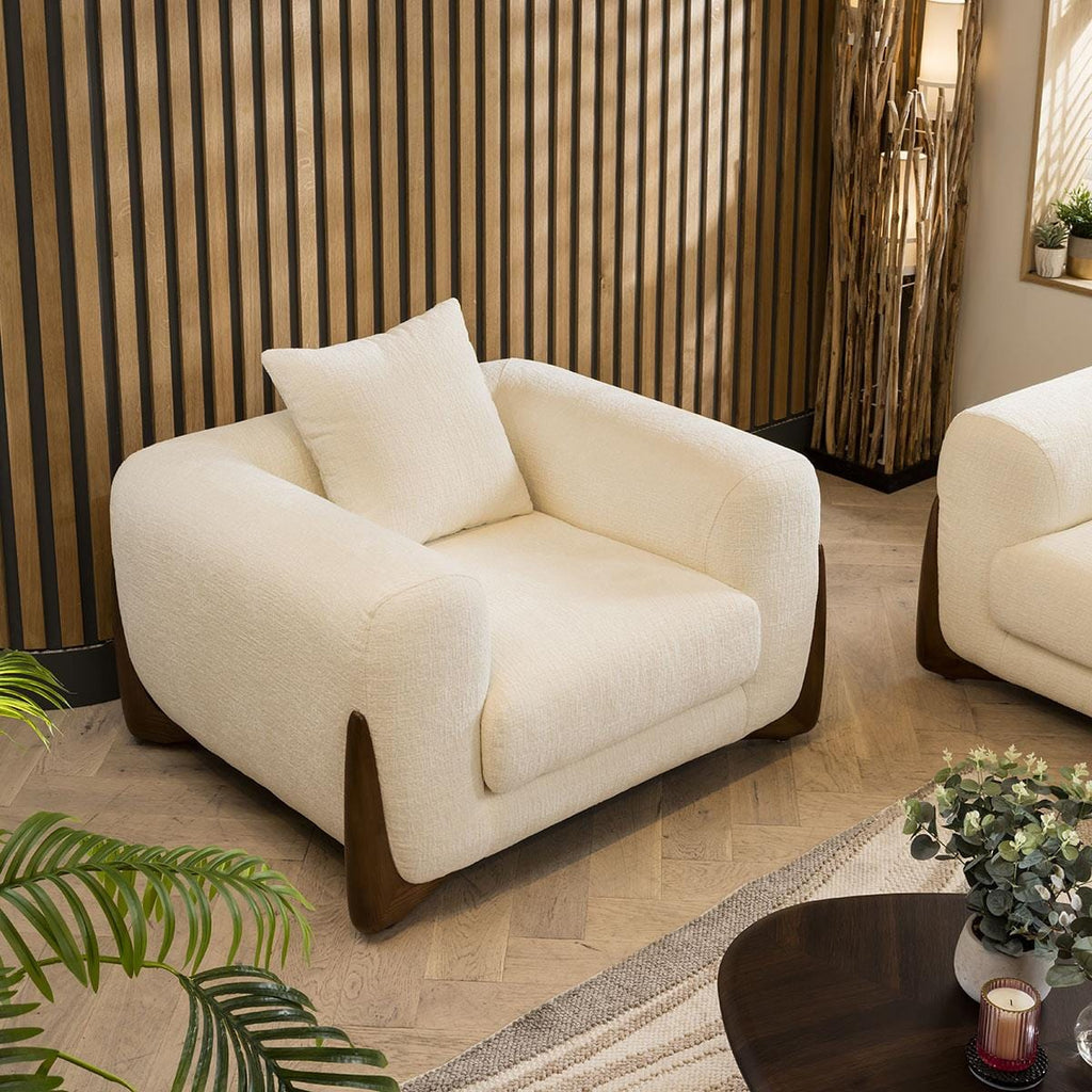 Millie Oversized Armchair Cream Chenille