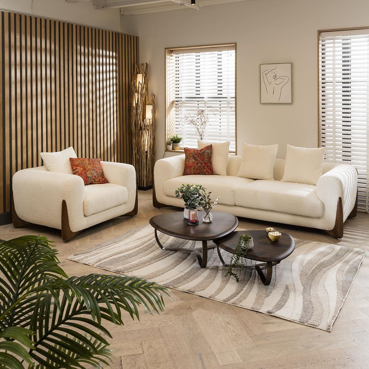 Millie Oversized Armchair Cream Chenille