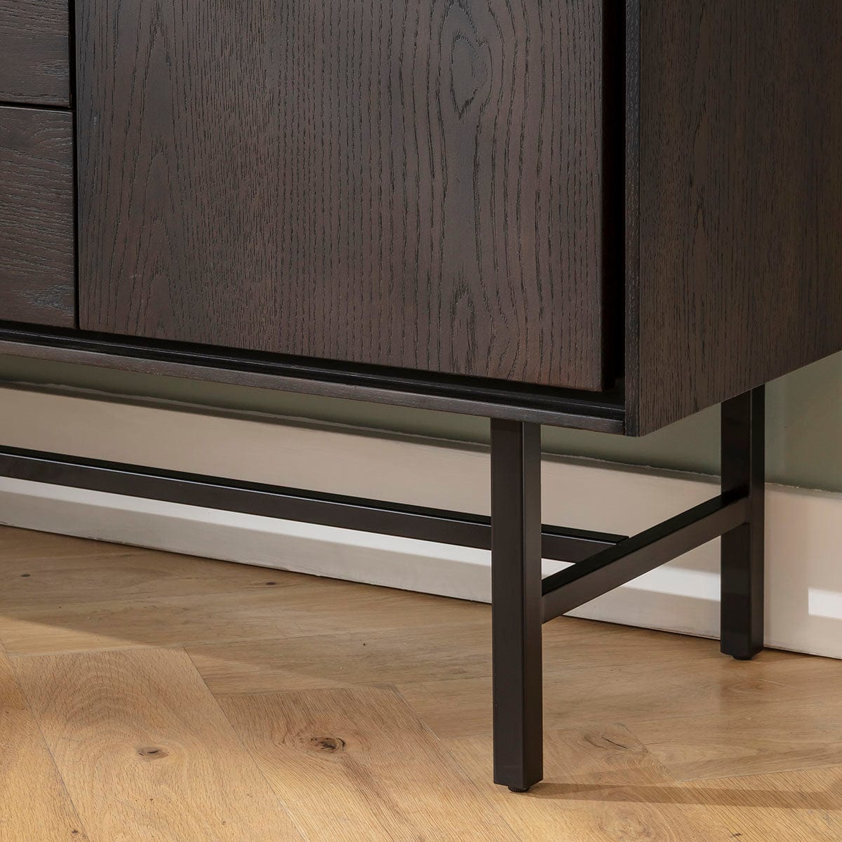 Grado Large Sideboard Cabinet Buffet Dark Oak Wood Veneer 205cm