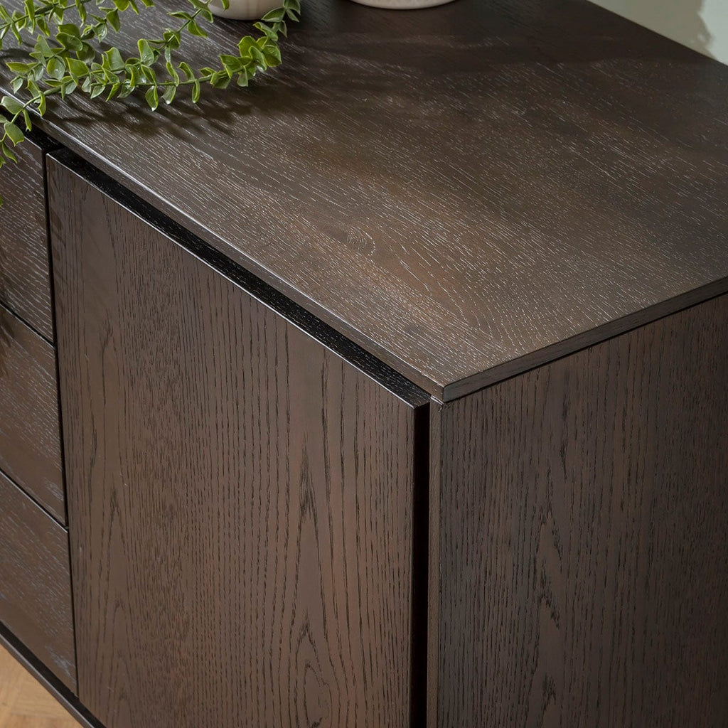 Grado Large Sideboard Cabinet Buffet Dark Oak Wood Veneer 205cm