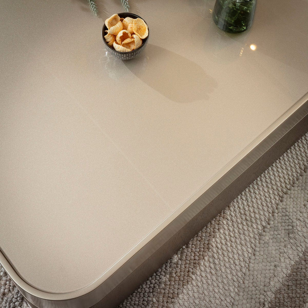 Champagne Large Square Glass Coffee Table Gold 100cm