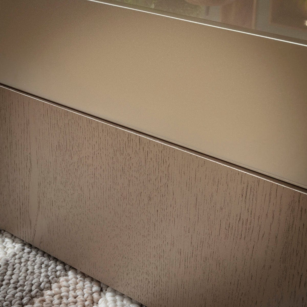 Champagne Large Square Glass Coffee Table Gold 100cm