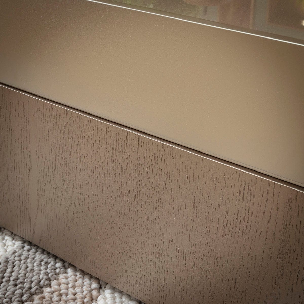 Champagne Large Square Glass Coffee Table Gold 100cm