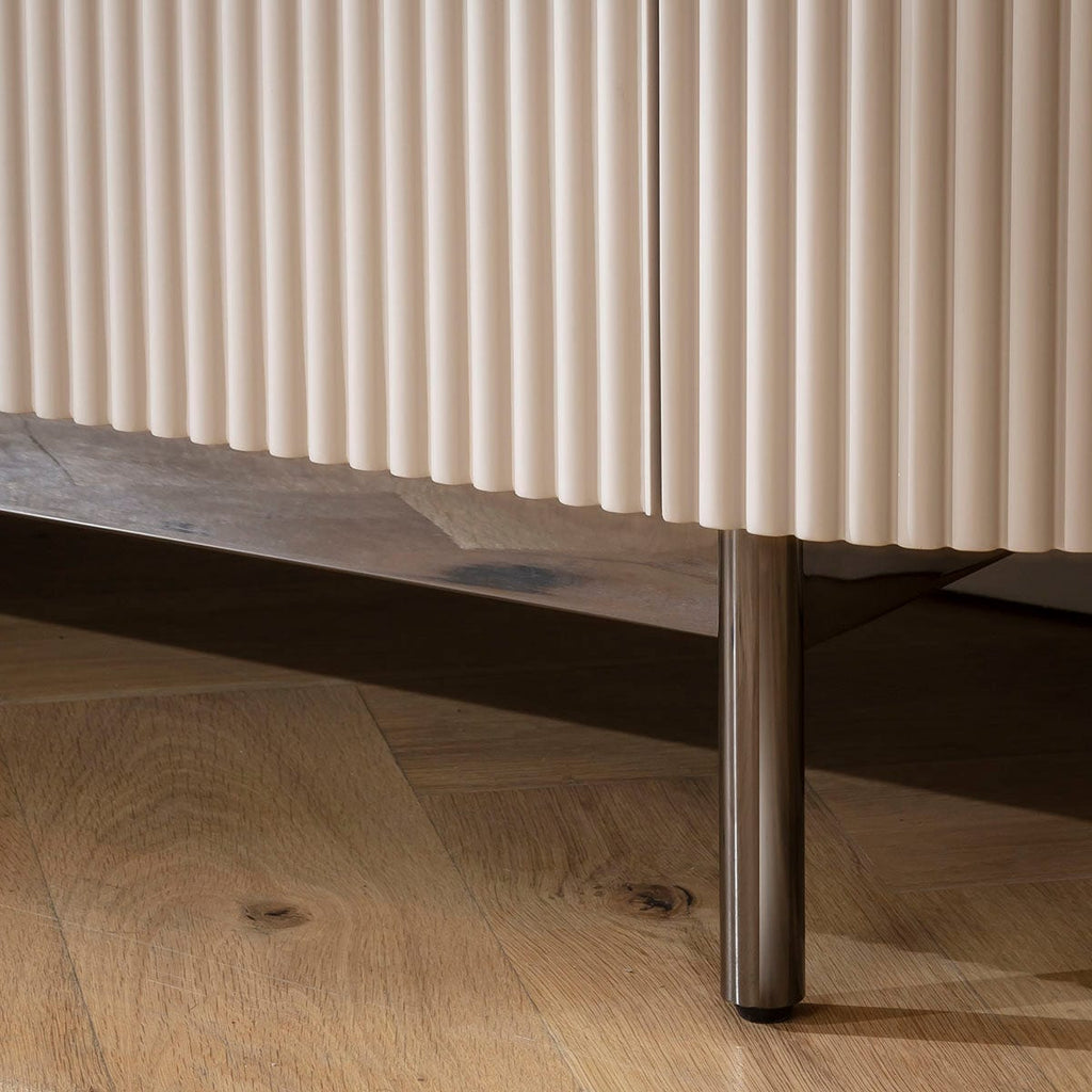 Laura Modern TV Stand Cabinet Matte Chalk 210cm