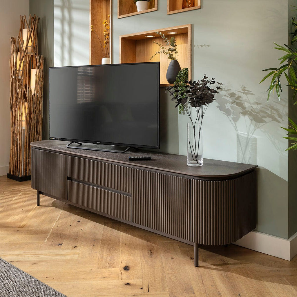 Laura Modern TV Stand Cabinet Space Grey 210cm