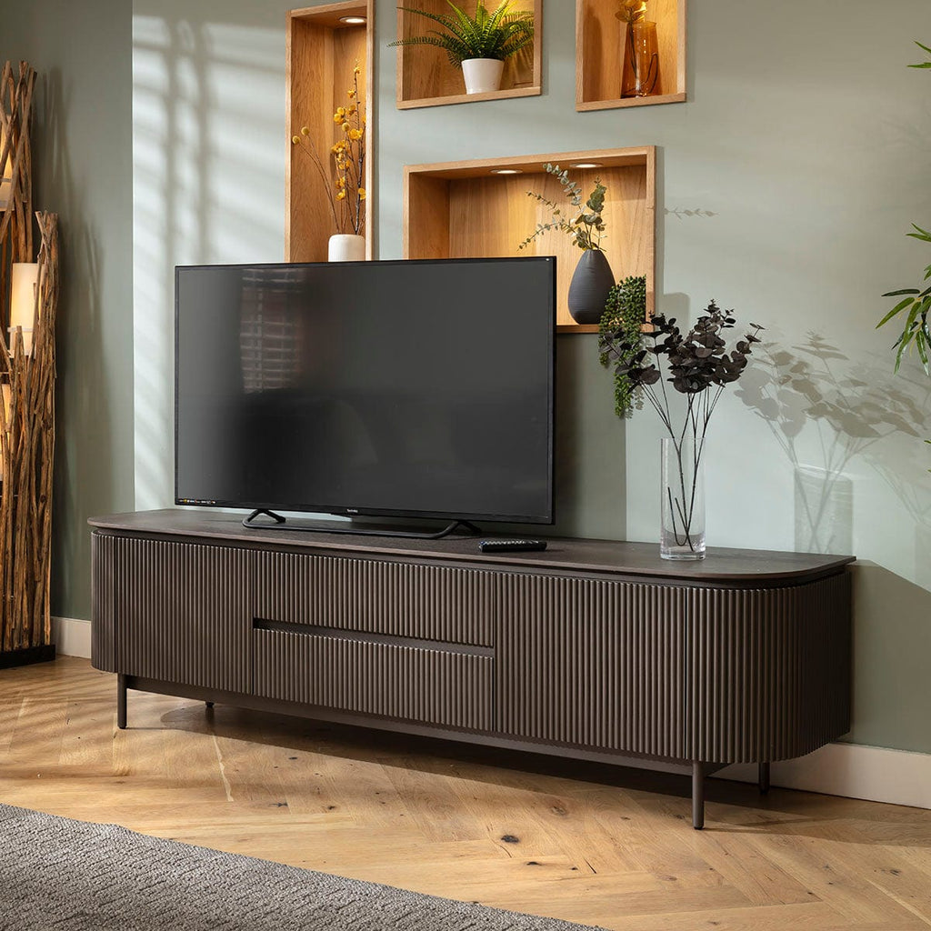 Laura Modern TV Stand Cabinet Space Grey 210cm