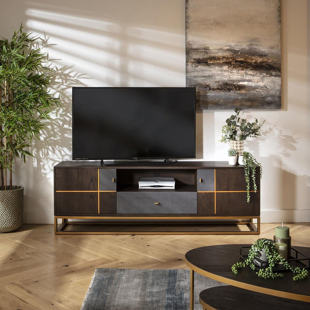 Rosello TV Stand Cabinet Brown Oak 180cm