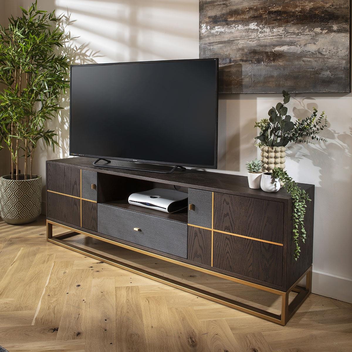 Rosello TV Stand Cabinet Brown Oak 180cm