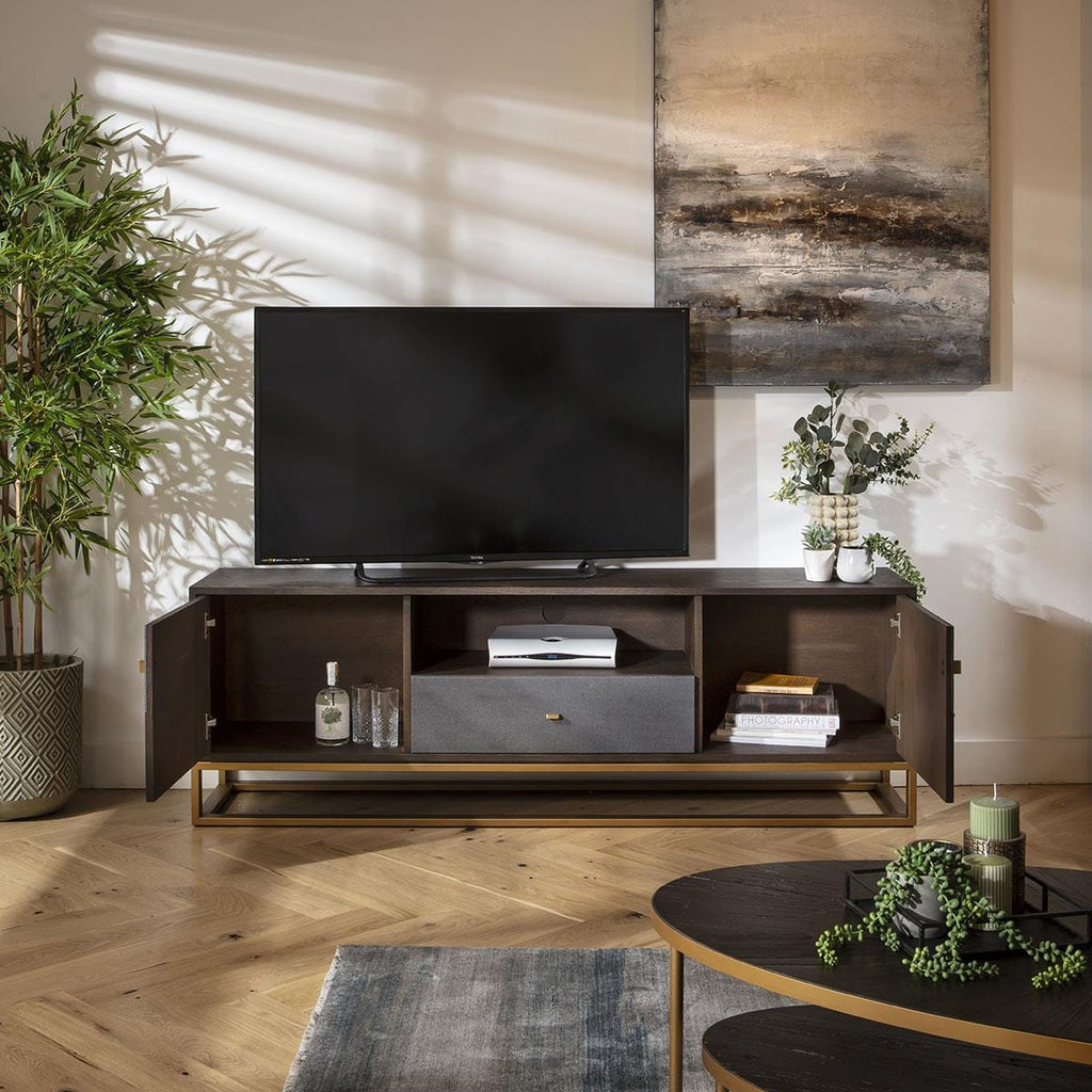 Rosello TV Stand Cabinet Brown Oak 180cm