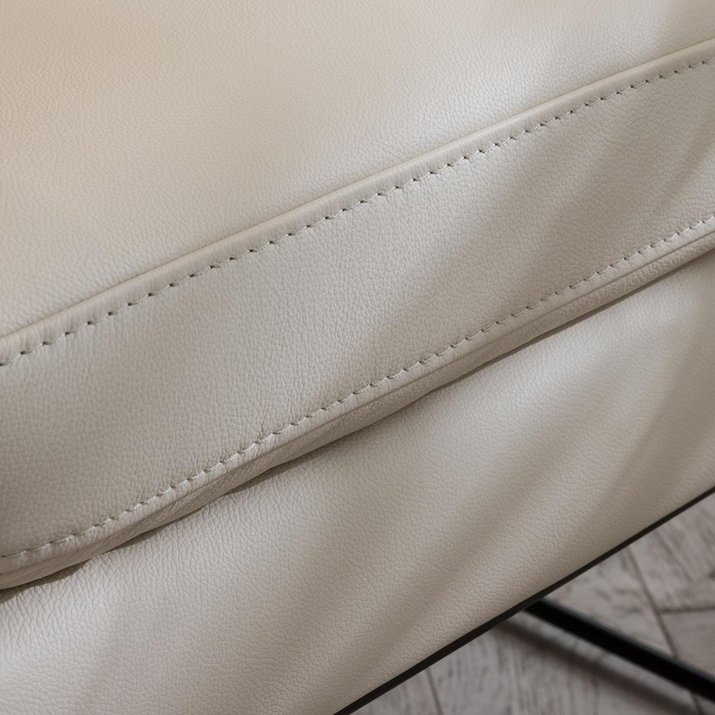 Modern Leather Accent Chair - Premium Real Leather Armchair - Metal Legs