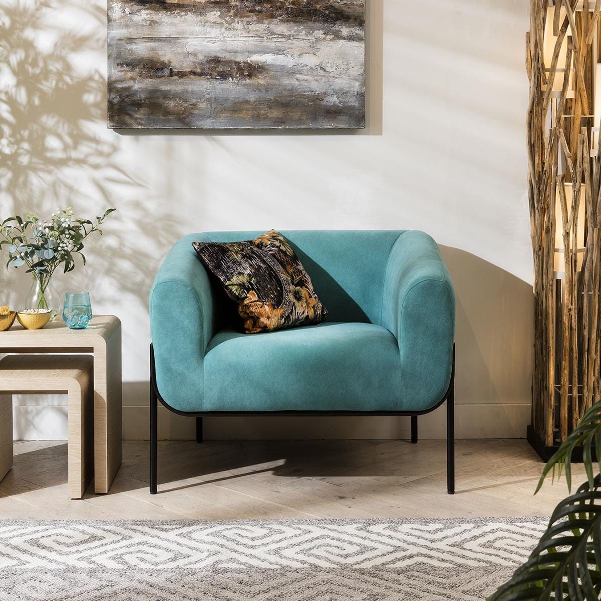 Stella Accent Occasional Chair Teal Velvet