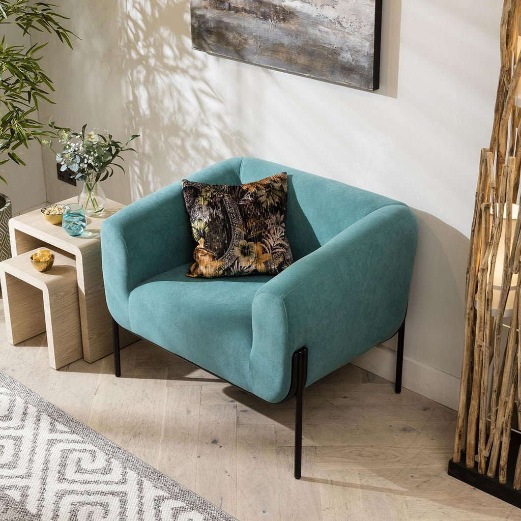 Stella Accent Occasional Chair Teal Velvet