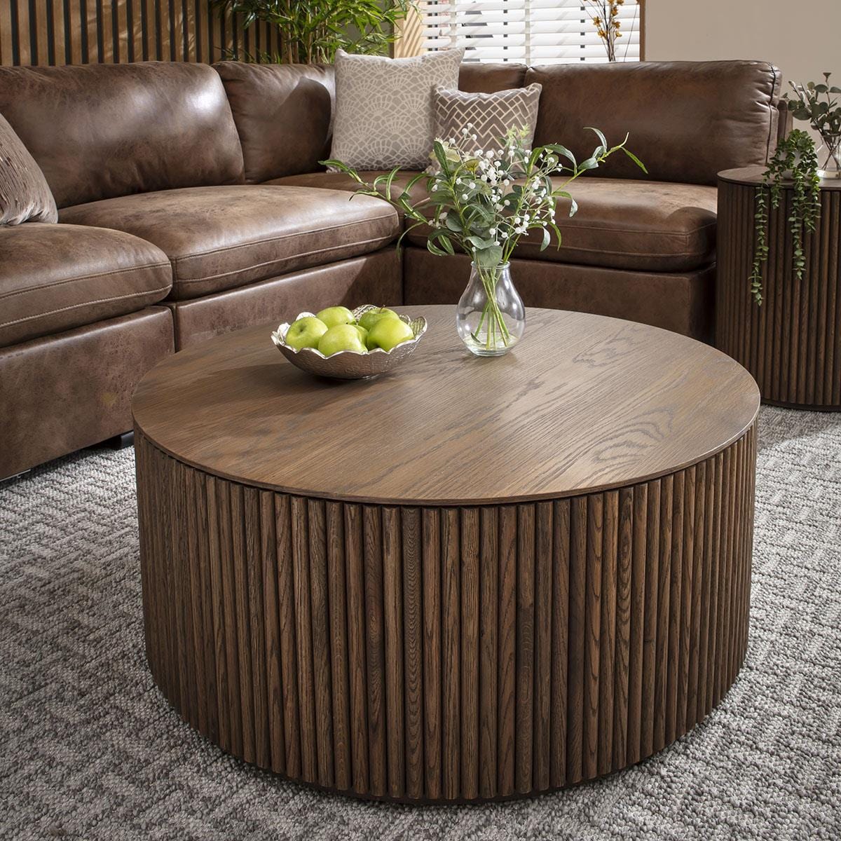 Elba Round Wooden Coffee Table 90cm