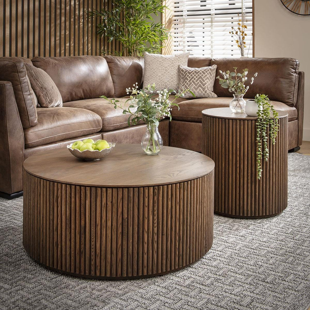 Elba Round Wooden Side Table 50cm