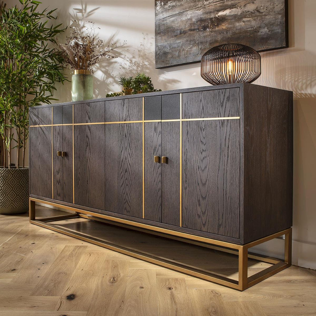 Rosello 4 Door Sideboard Buffet Brown Oak 180cm