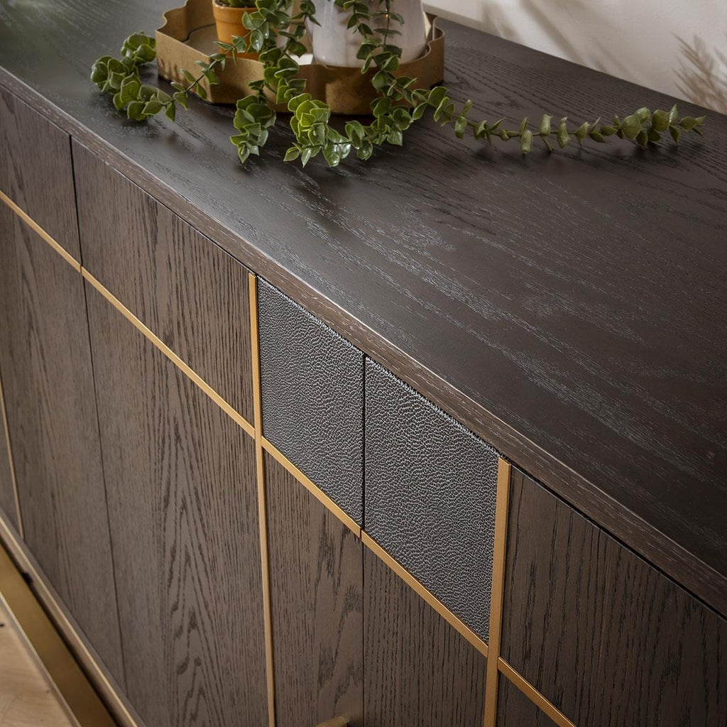 Rosello 4 Door Sideboard Buffet Brown Oak 180cm