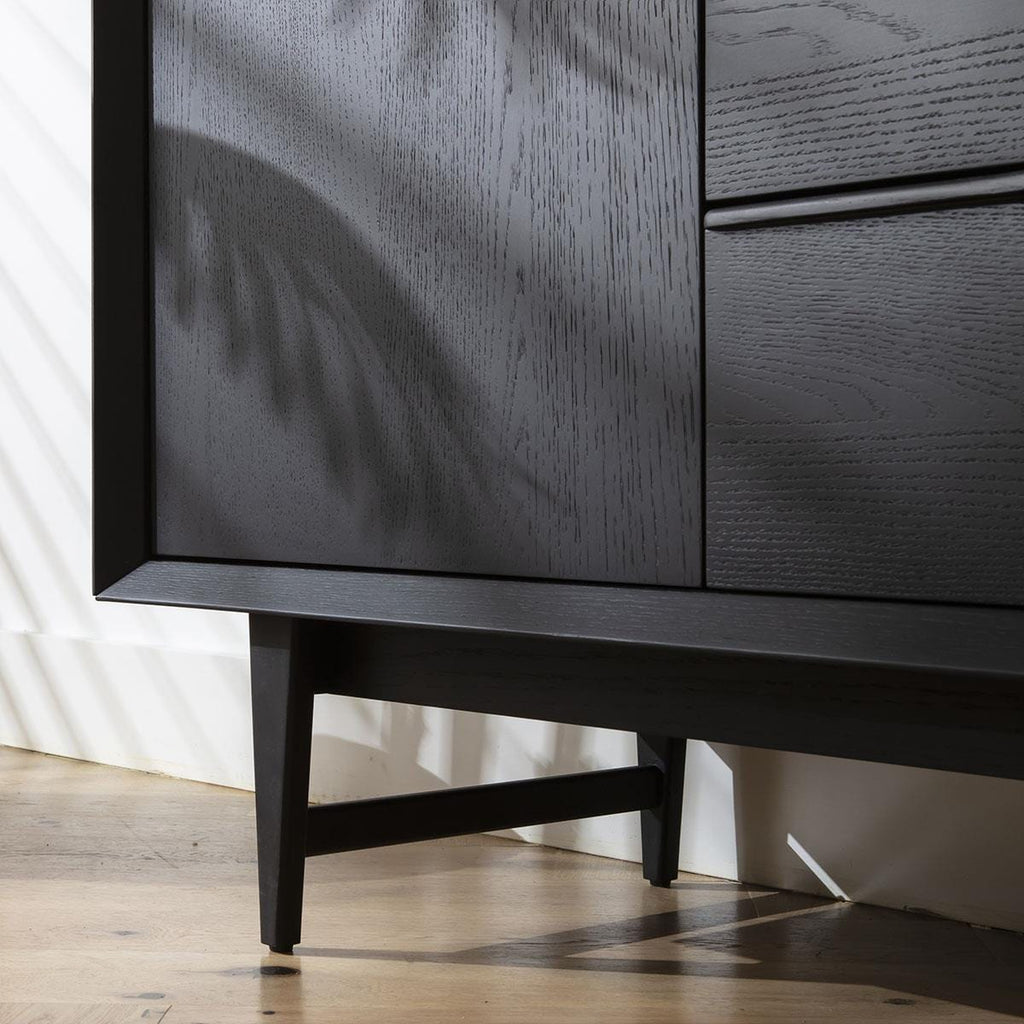Nomad Black Oak Sideboard Buffet with Drawers 160cm