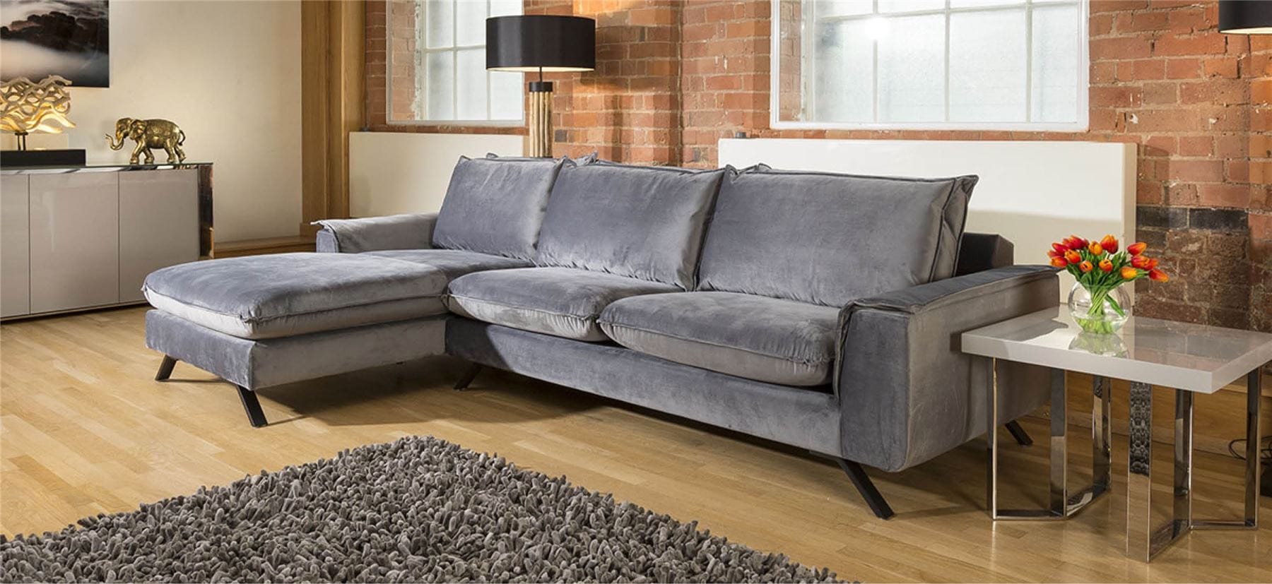 Ellie Large L Shape Corner Modular Modern Sofa Many Fabrics 1.8 x 3.08m