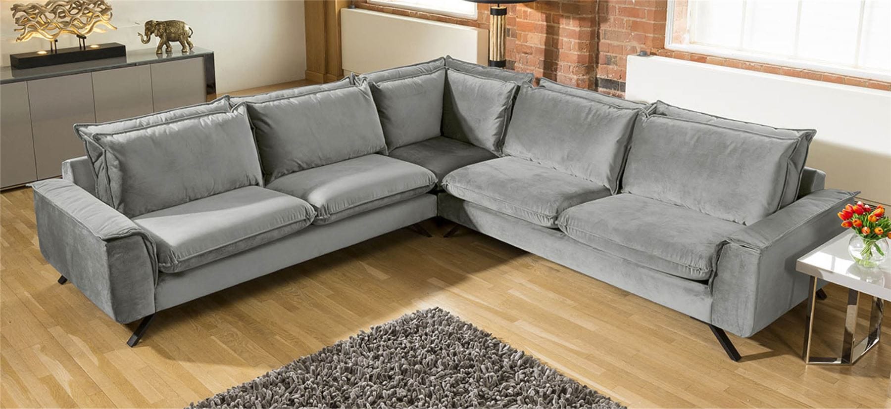 Ellie Extra Large L Shape Corner Modular Sofa Many Fabrics 3.0 x 3.0m