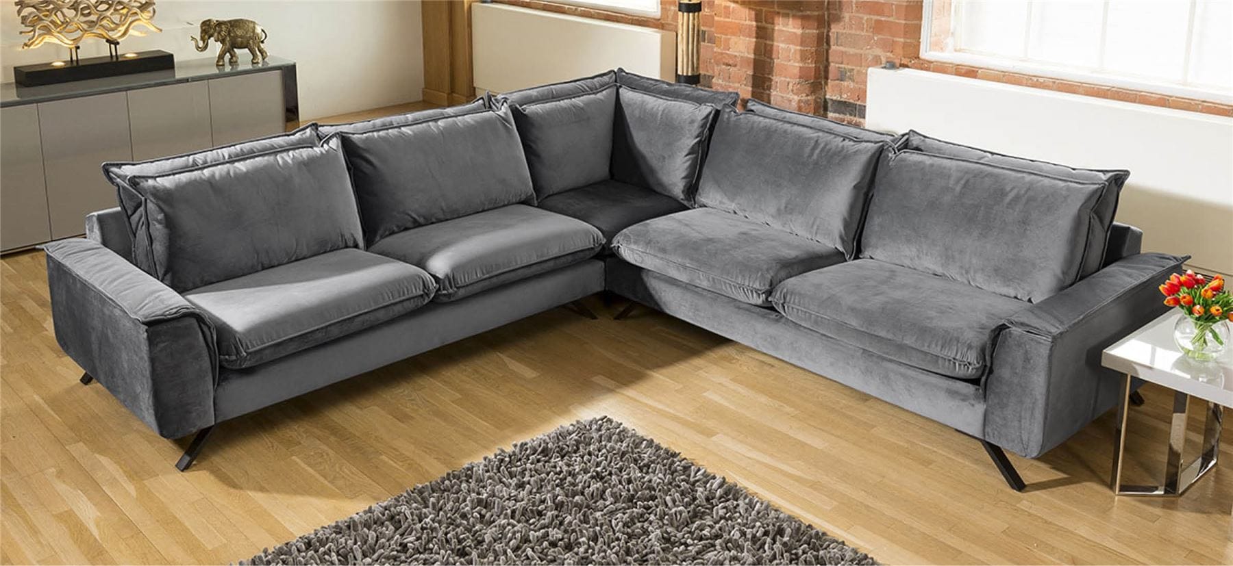 Ellie Extra Large L Shape Corner Modular Sofa Many Fabrics 3.0 x 3.0m