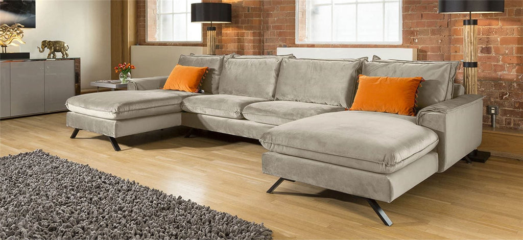 Ellie Extra Large U Shape Modular Cinema Sofa Many Fabrics 3.8 x 1.8m