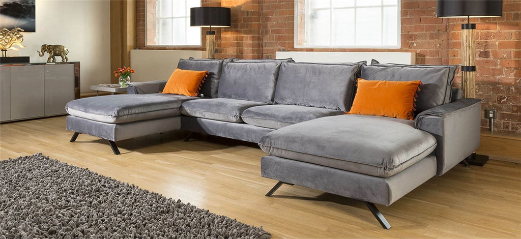 Ellie Extra Large U Shape Modular Cinema Sofa Many Fabrics 3.8 x 1.8m