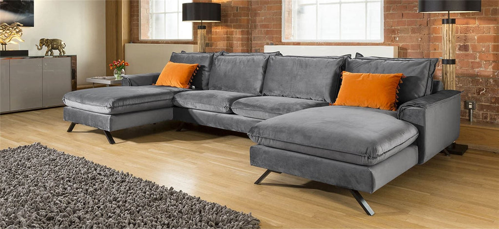 Ellie Extra Large U Shape Modular Cinema Sofa Many Fabrics 3.8 x 1.8m