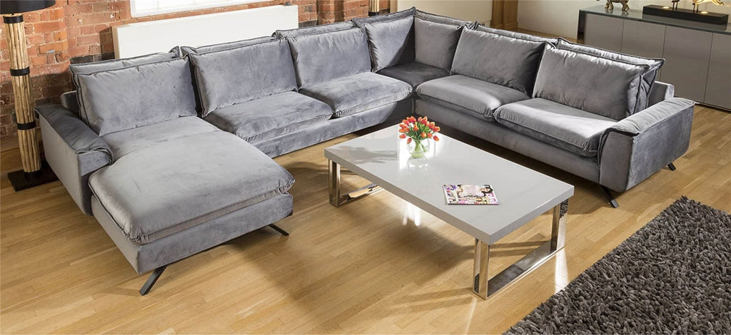 Ellie Extra Large U Shape Modular Cinema Sofa Many Fabrics 3.86 x 3m