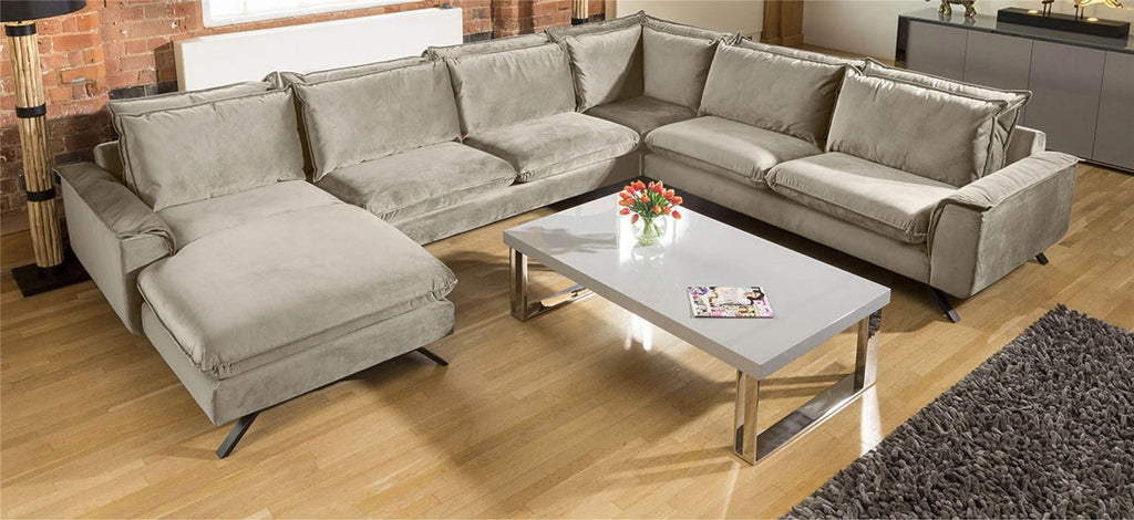 Ellie Extra Large U Shape Modular Cinema Sofa Many Fabrics 3.86 x 3m