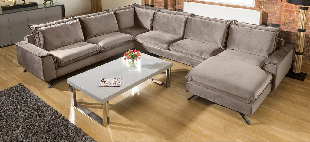 Ellie Extra Large U Shape Modular Cinema Sofa Many Fabrics 3 x 3.86m