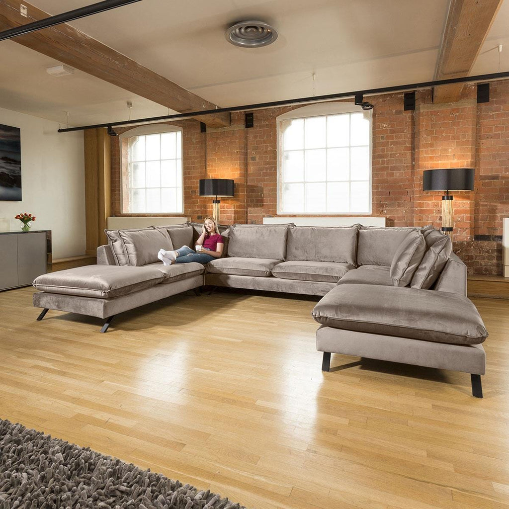 Ellie Extra Large U Shape Modular Cinema Sofa Many Fabrics 3.8 x 2.6m