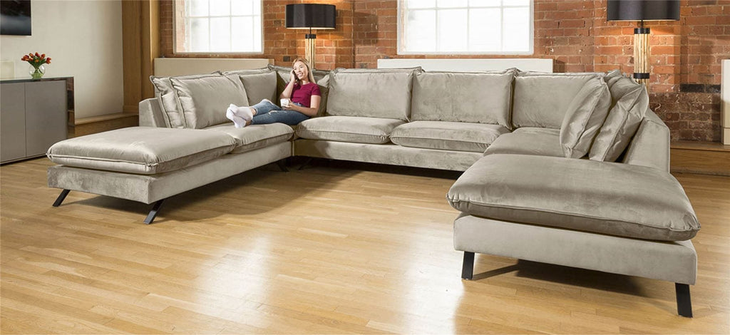 Ellie Extra Large U Shape Modular Cinema Sofa Many Fabrics 3.8 x 2.6m