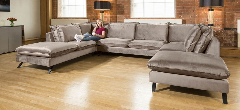 Ellie Extra Large U Shape Modular Cinema Sofa Many Fabrics 3.8 x 2.6m