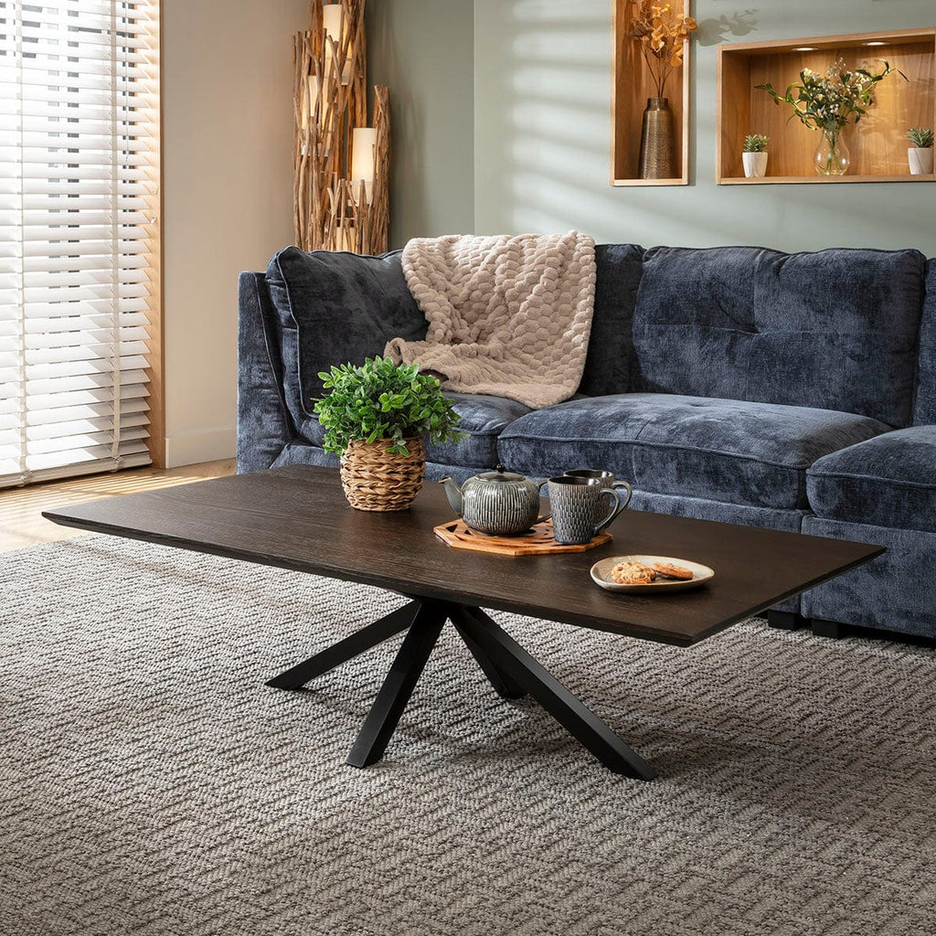 ExDisplay Grado Rectangular Wooden Coffee Table Dark Oak Wood Veneer 140x75cm