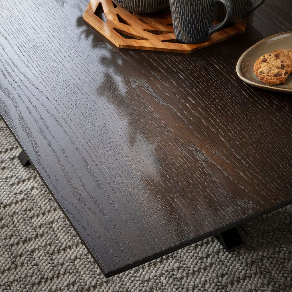 ExDisplay Grado Rectangular Wooden Coffee Table Dark Oak Wood Veneer 140x75cm