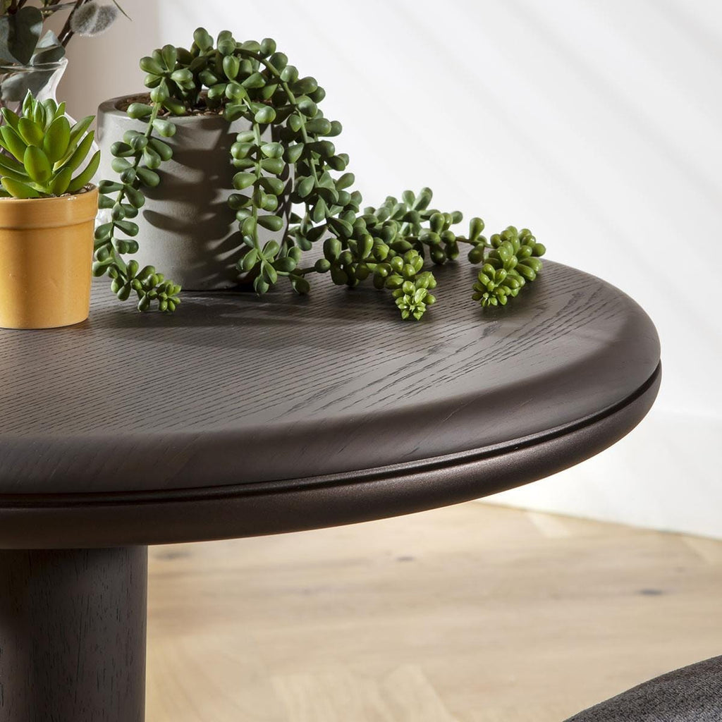 Pluto Round Side Table Grey Oak Wash 50cm