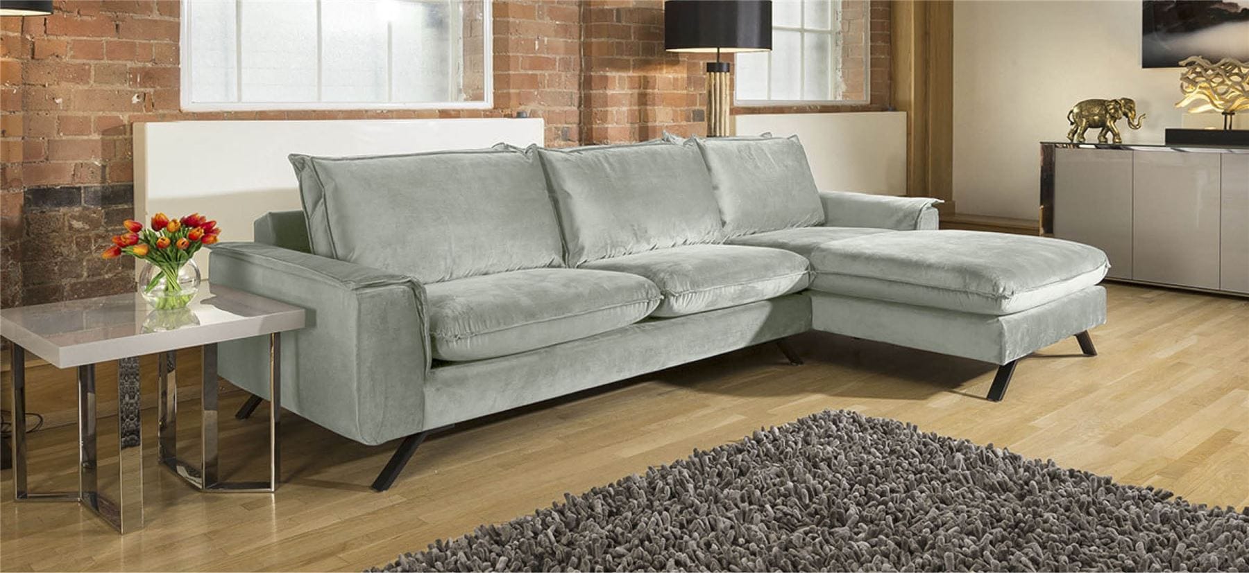 Ellie Large L Shape Corner Modular Modern Sofa Many Fabrics 3.08 x 1.8m
