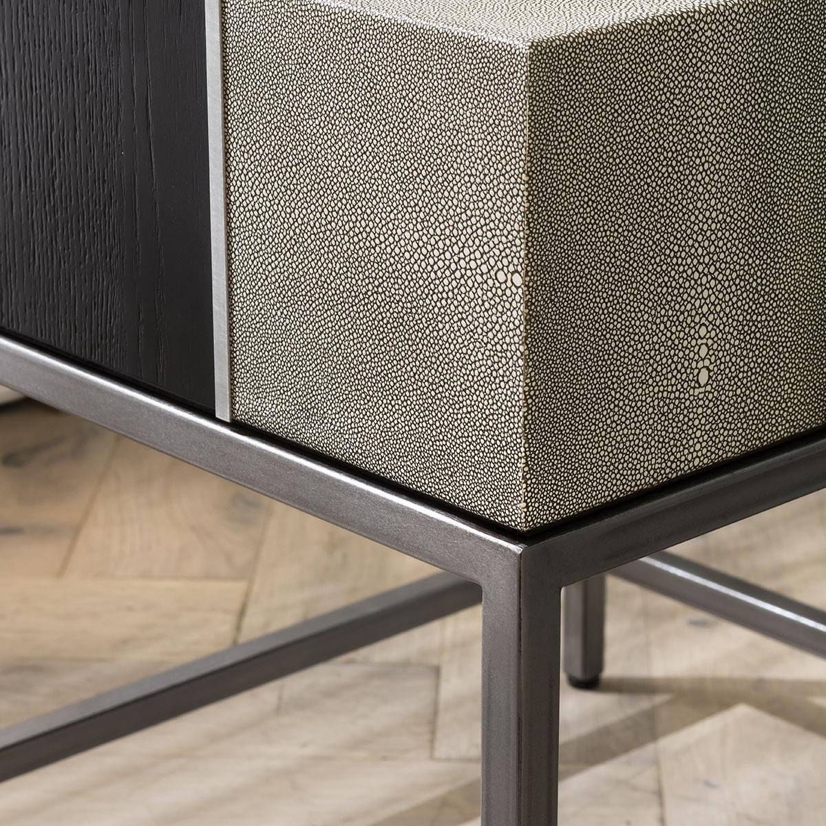Shagreen Side Lamp Table Black Oak 55x50cm