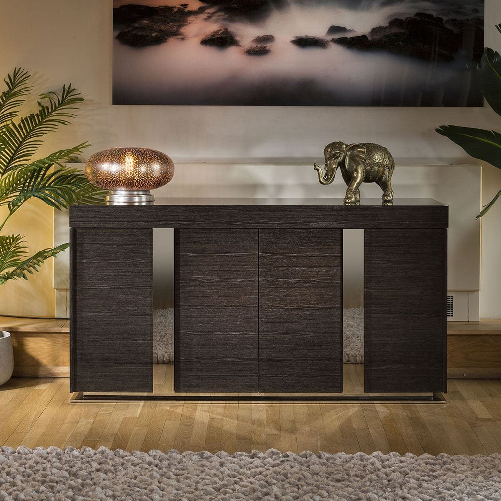 Modern Sideboard / Cabinet / Buffet in Lacquered Black Grain 1.6mtr 912M