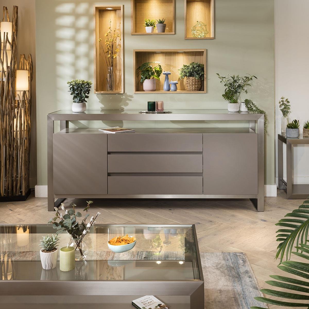 Jade Sideboard with Wine Storage Taupe