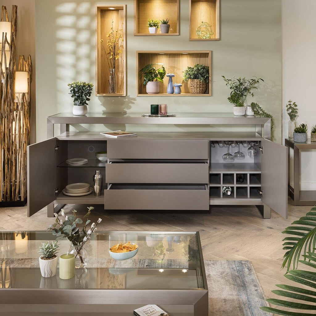 Jade Sideboard with Wine Storage Taupe