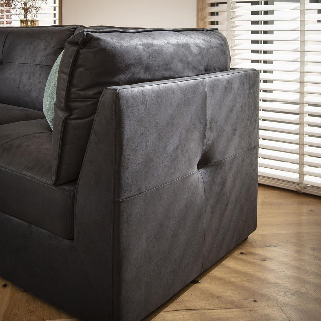 Archie 3 Seater U-Shape Sofa Black 270x180cm 4