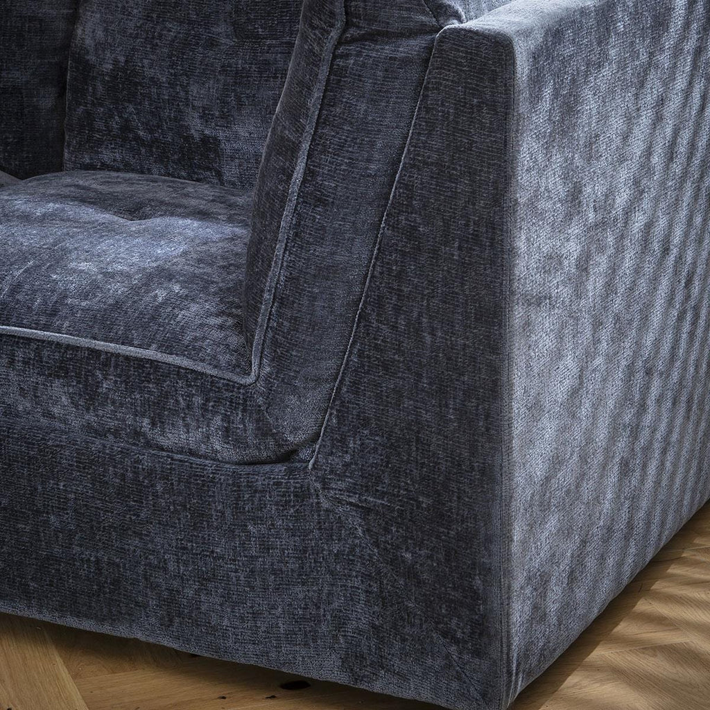 Anni 3 Seater U-Shape Sofa Blue Chenille 279x192cm 4