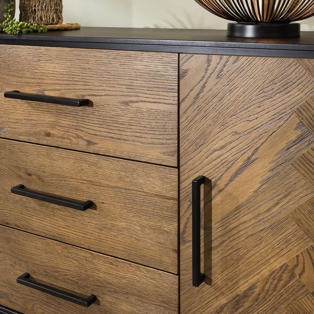 Gemini Solid Wood Parquet Sideboard Cabinet 200cm